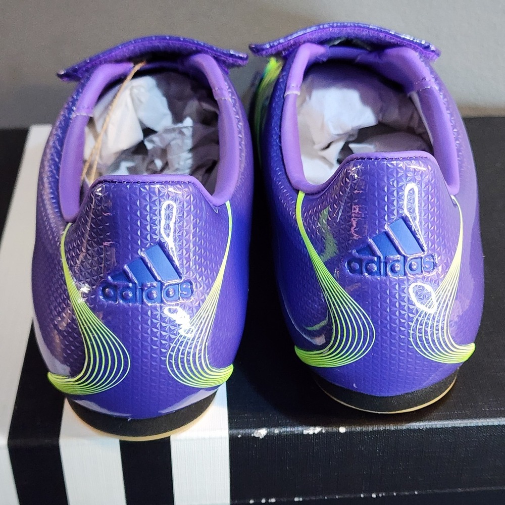 New Womens 9 Adidas Taekwondo F50 Purple Rush JR6025 Lucid Lemon NIB - Picture 4 of 14